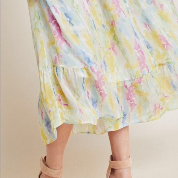 NWT Watercolor Maxi Dress from Anthropologie Sz 6 - Picture 4 of 7